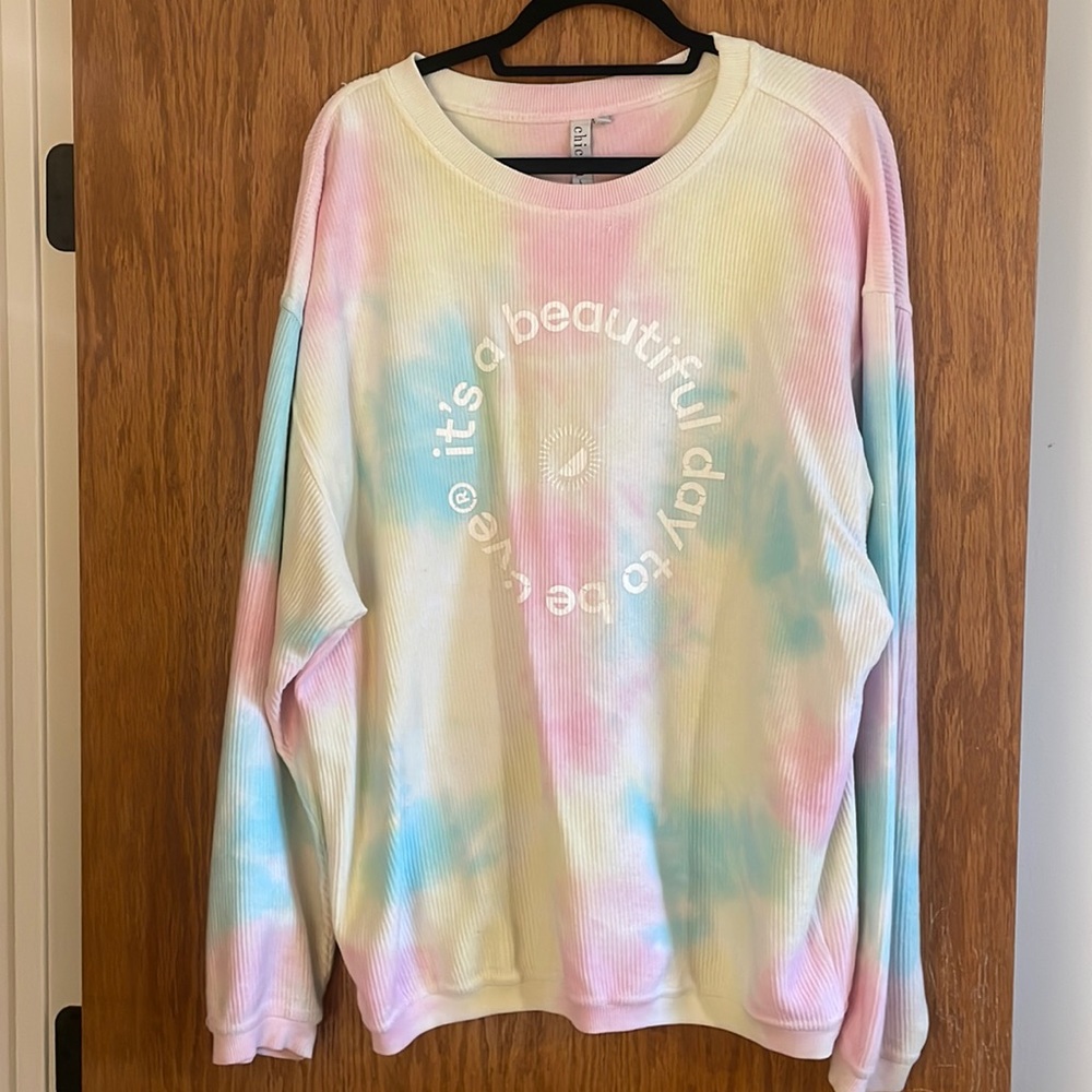 Whitney Simmons It’s A Beautiful Day To Be Alive Tie Die Corded Sweatshirt